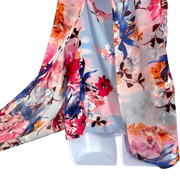 Jennifer Lopez JLo Misses Embellished Keyhole Split Back Floral Tank Top L - Picture 11 of 13